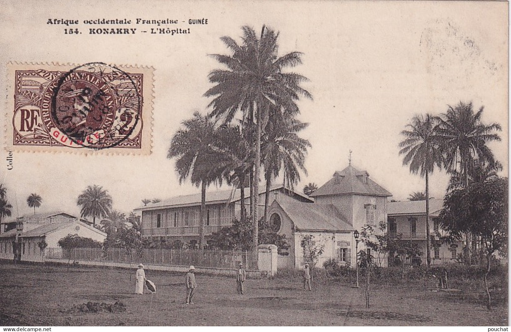 GU Nw- KONAKRY ( CONAKRY ) - GUINEE - L' HOPITAL - ANIMATION - OBLITERATION 1908 - Guinée Française