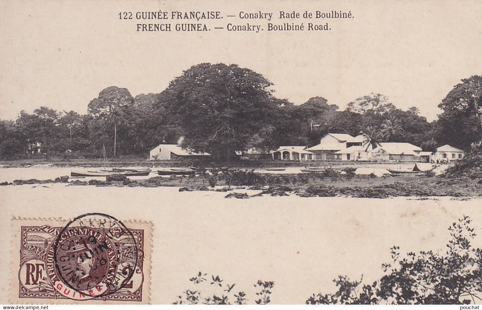 GU Nw- CONAKRY - GUINEE FRANCAISE - RADE DE BOULBINE - OBLITERATION 1908 - Guinée Française