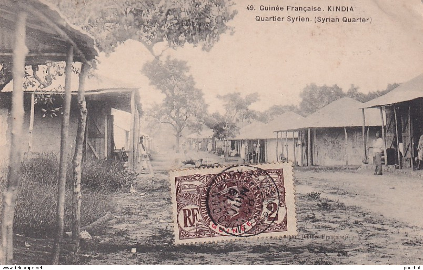 GU Nw- KINDIA ( GUINEE FRANCAISE ) - QUARTIER SYRIEN - OBLITERATION 1908 - Guinée Française