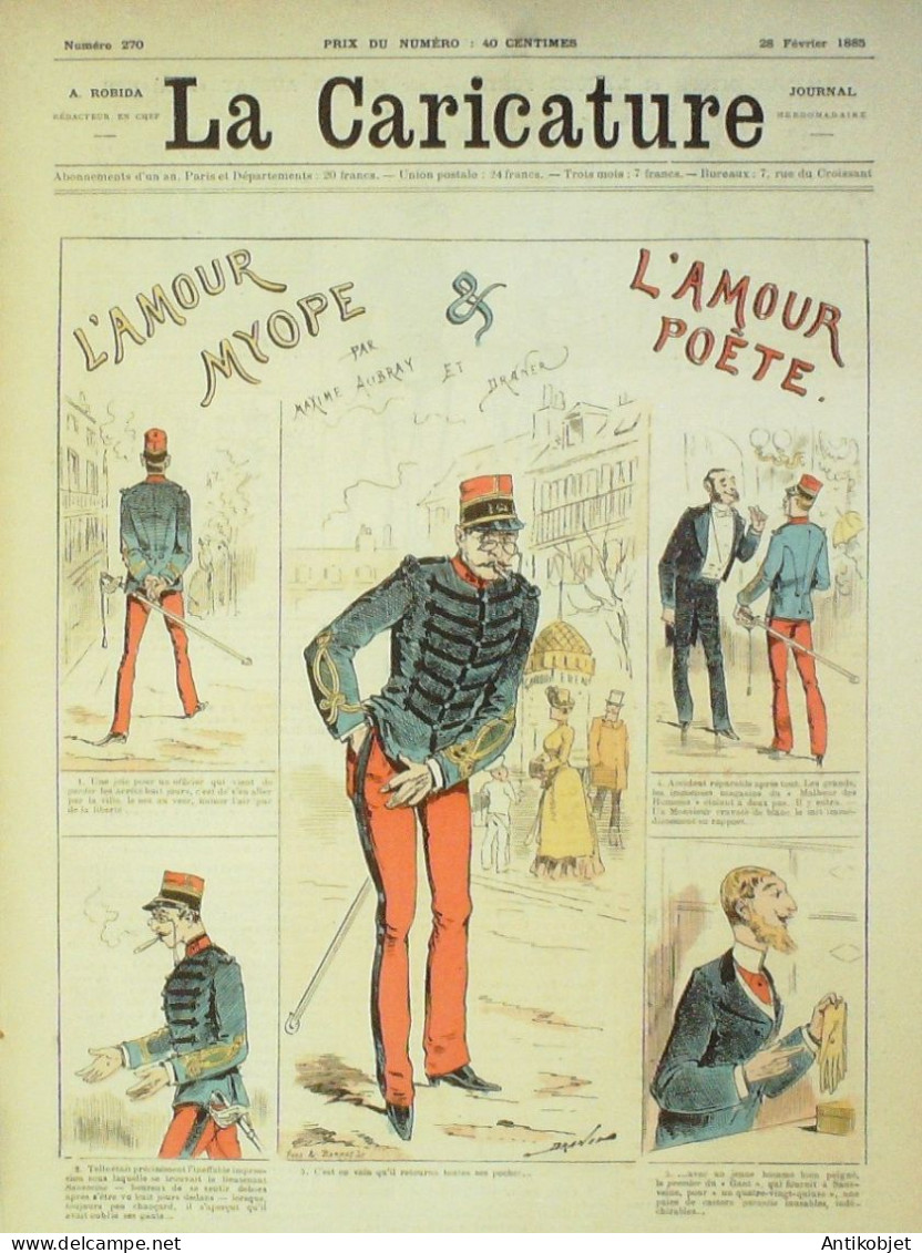 La Caricature 1885 N°270 L'amour Myope Et Poète Draner Ubray Trock Tissot Par Luque - Riviste - Ante 1900