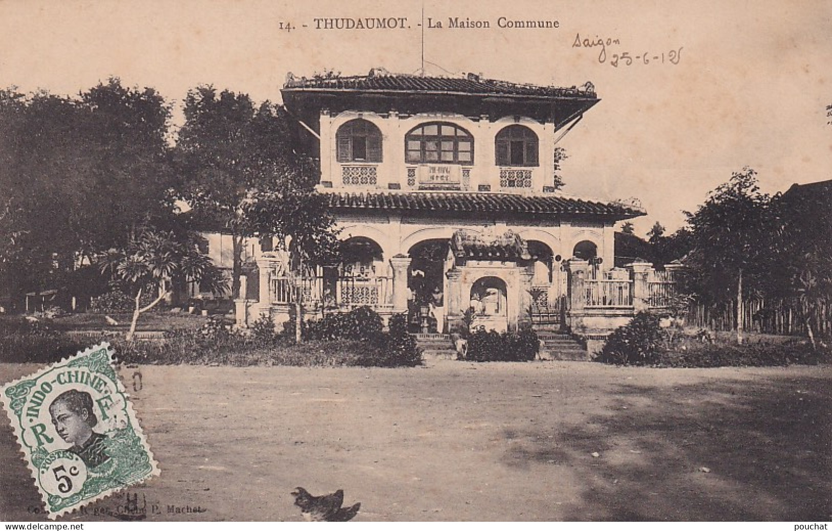 GU Nw - THUDAUMOT ( VIETNAM ) - LA MAISON COMMUNE - CORRESPONDANCE  SAIGON 1912 - Vietnam