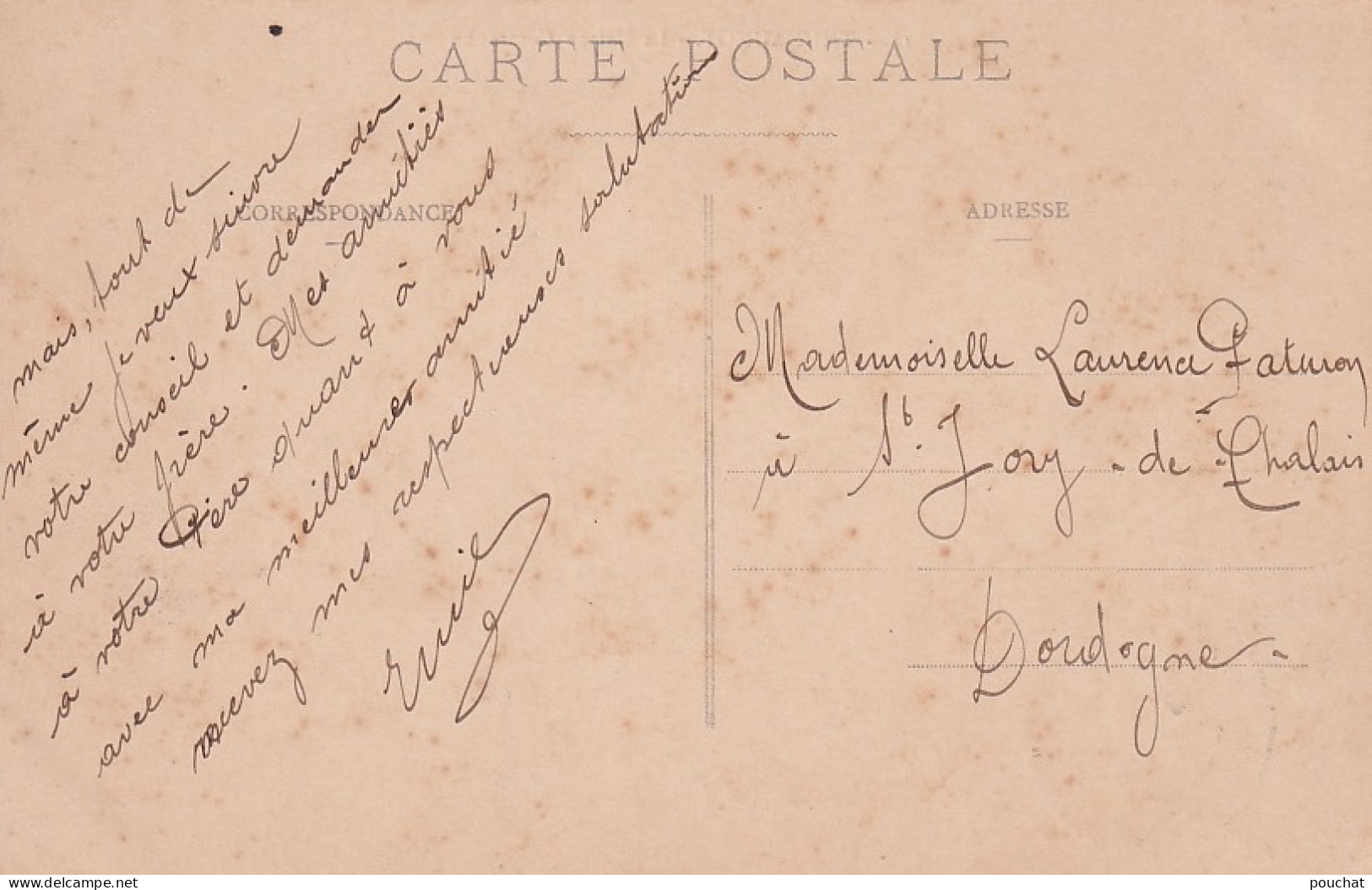 GU Nw - THUDAUMOT ( VIETNAM ) - LA MAISON COMMUNE - CORRESPONDANCE  SAIGON 1912 - Viêt-Nam