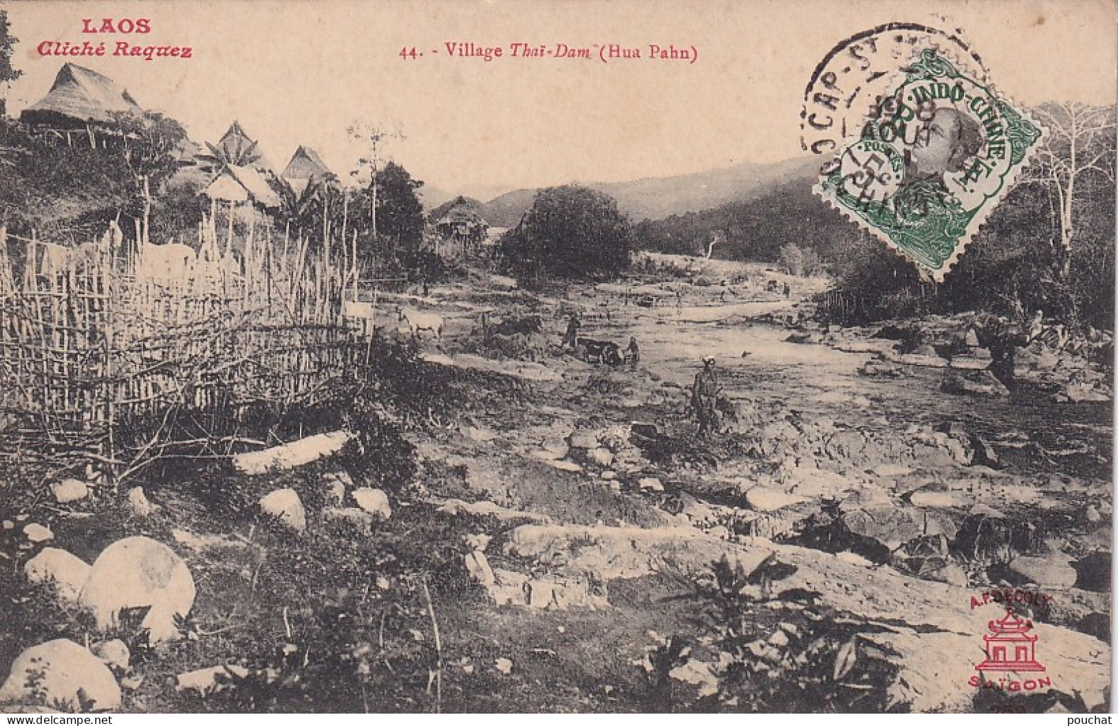 GU Nw- LAOS - VILLAGE THAI DAM ( HUA PAHN ) - OBLITERATION 1911 - Laos