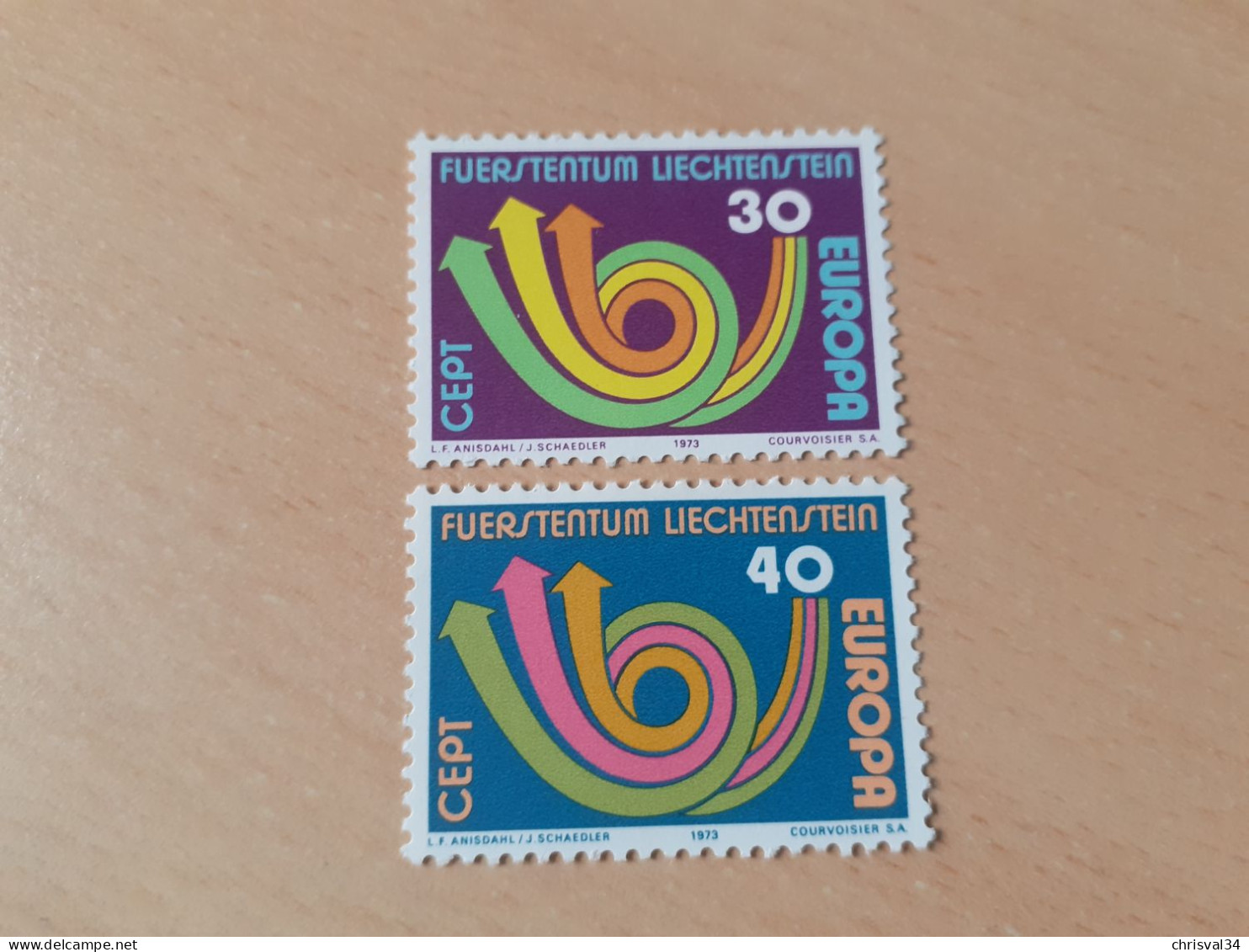 TIMBRES   LIECHTENSTEIN   ANNEE   1973   N  532  / 533   COTE  1,50  EUROS   NEUFS  LUXE** - Unused Stamps