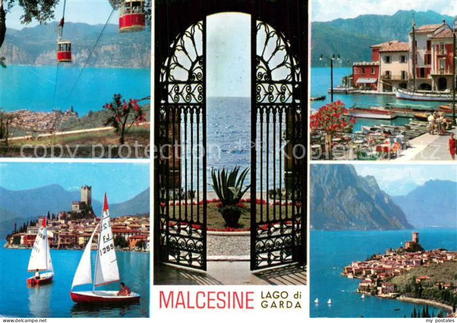 73778795 Malcesine Lago Di Garda Panorama Hafen Segeln Bergbahn Malcesine Lago D - Otros & Sin Clasificación