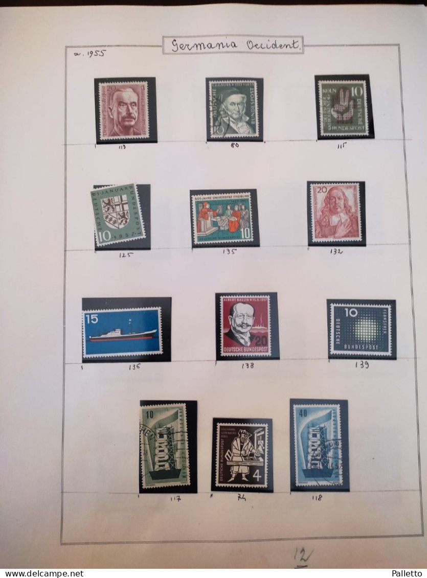 Album con custodia collezione di francobolli usati di Germania Reich e Rep. Federale