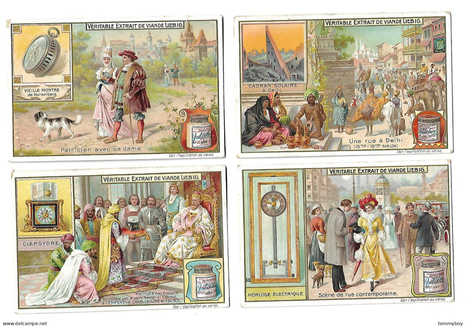 S 832, Liebig 6 Cards, L'heure(lower Condition Corners) (ref B22) - Liebig