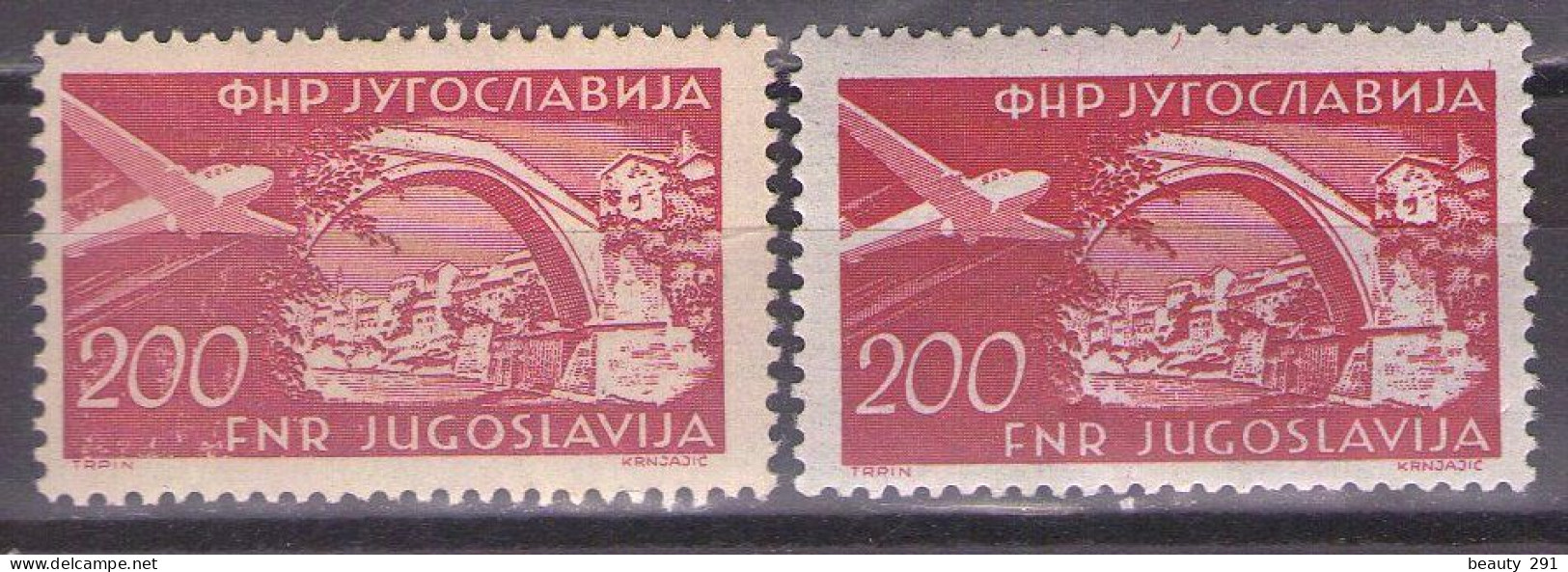 Yugoslavia 1951 - Airmail - Mi 691 - Different Color And Paper - MNH**VF - Ongebruikt