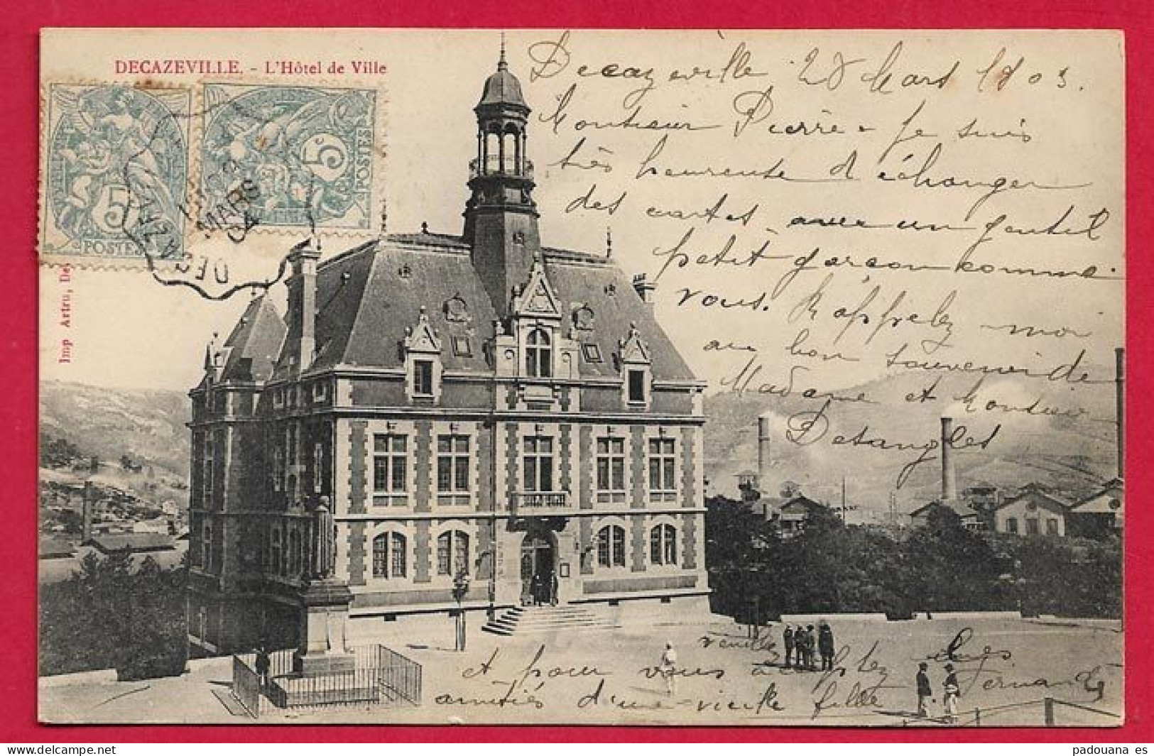 AD412  AVEYRON   DECAZEVILLE HOTEL DE VILLE EN  EN 1904 - Decazeville