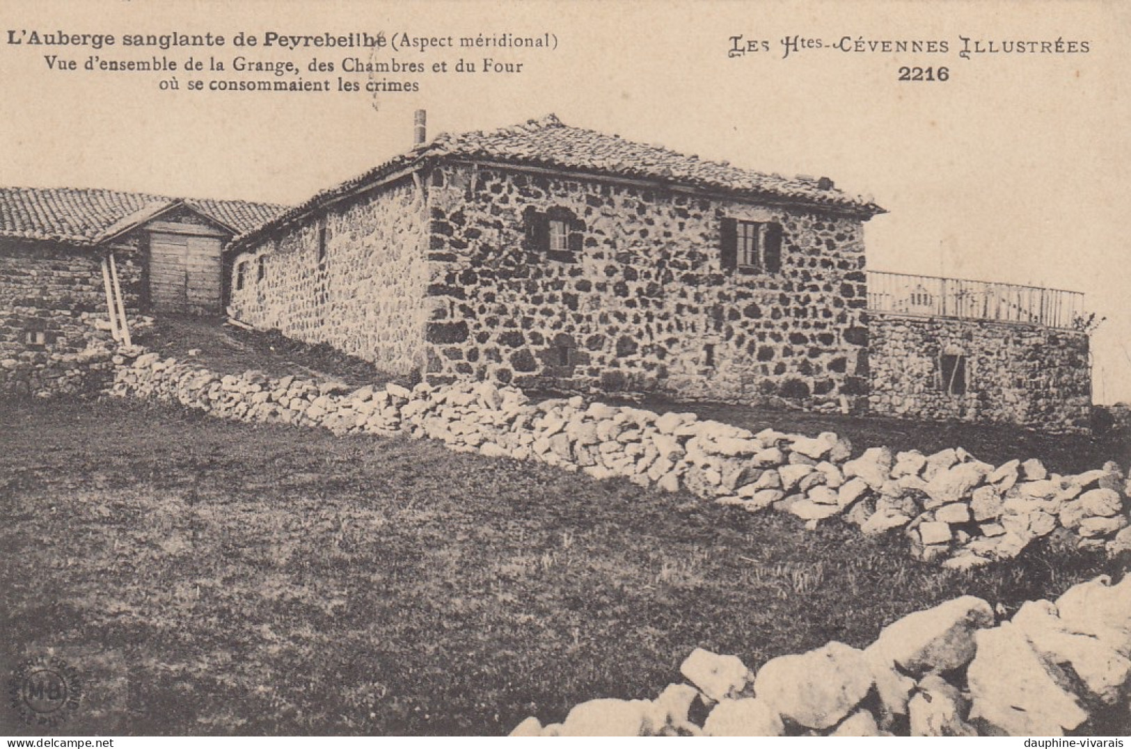 CP AUBERGE " SANGLANTE " DE PEYREBEILLE - LARNACE - ARDECHE 07  - VUE MERIDIONALE - LA GRANGE - Otros & Sin Clasificación