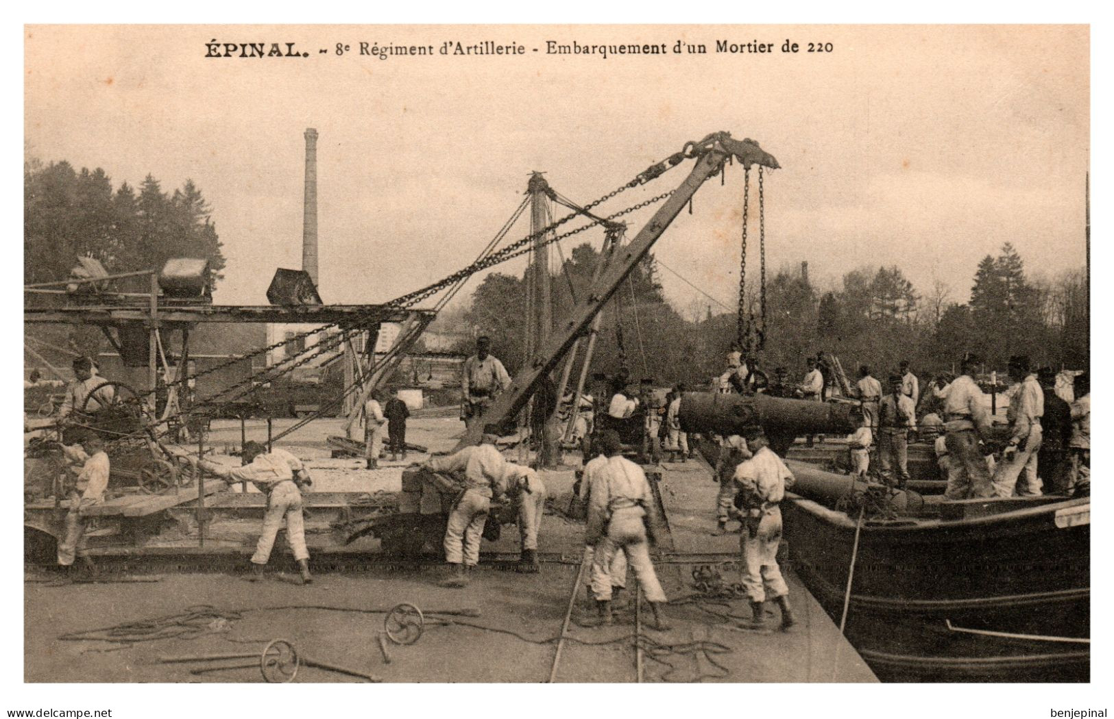 Port D'Epinal - Manœuvres Du 8° Bataillon D'Artillerie - Embarquement D'un Mortier De 220 - Sonstige & Ohne Zuordnung