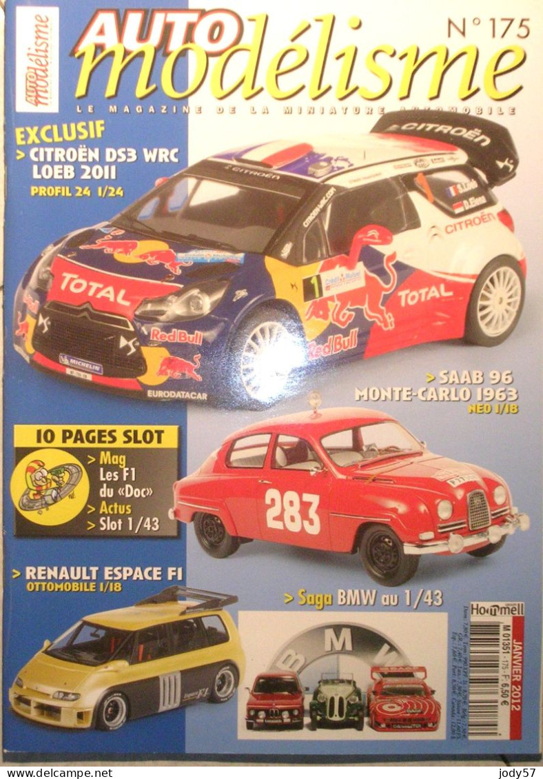 AUTO MODELISME - N.175 JANVIER 2012 - CITROEN DS3 WRC LOEB 2011 PROFIL24 1/24 - France