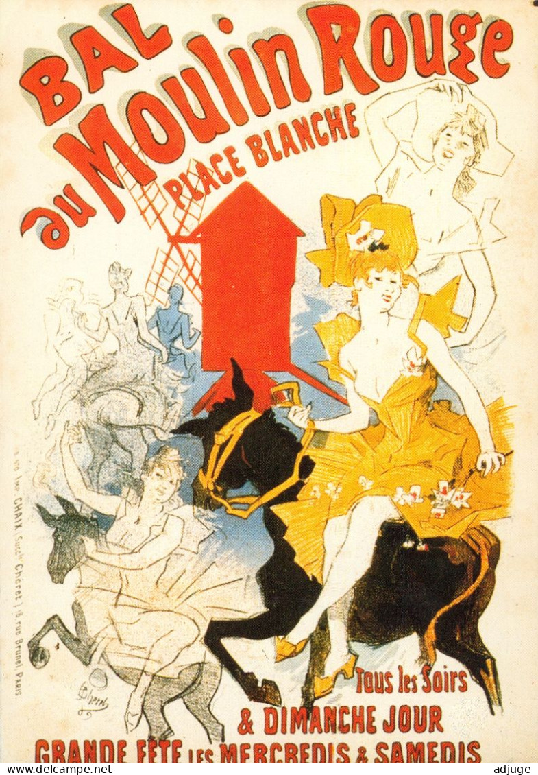 CPM-Affiche MOULIN ROUGE Place Blanche Paris Spectacle Cabaret  Danse Belle Époque Erotisme - - Inns