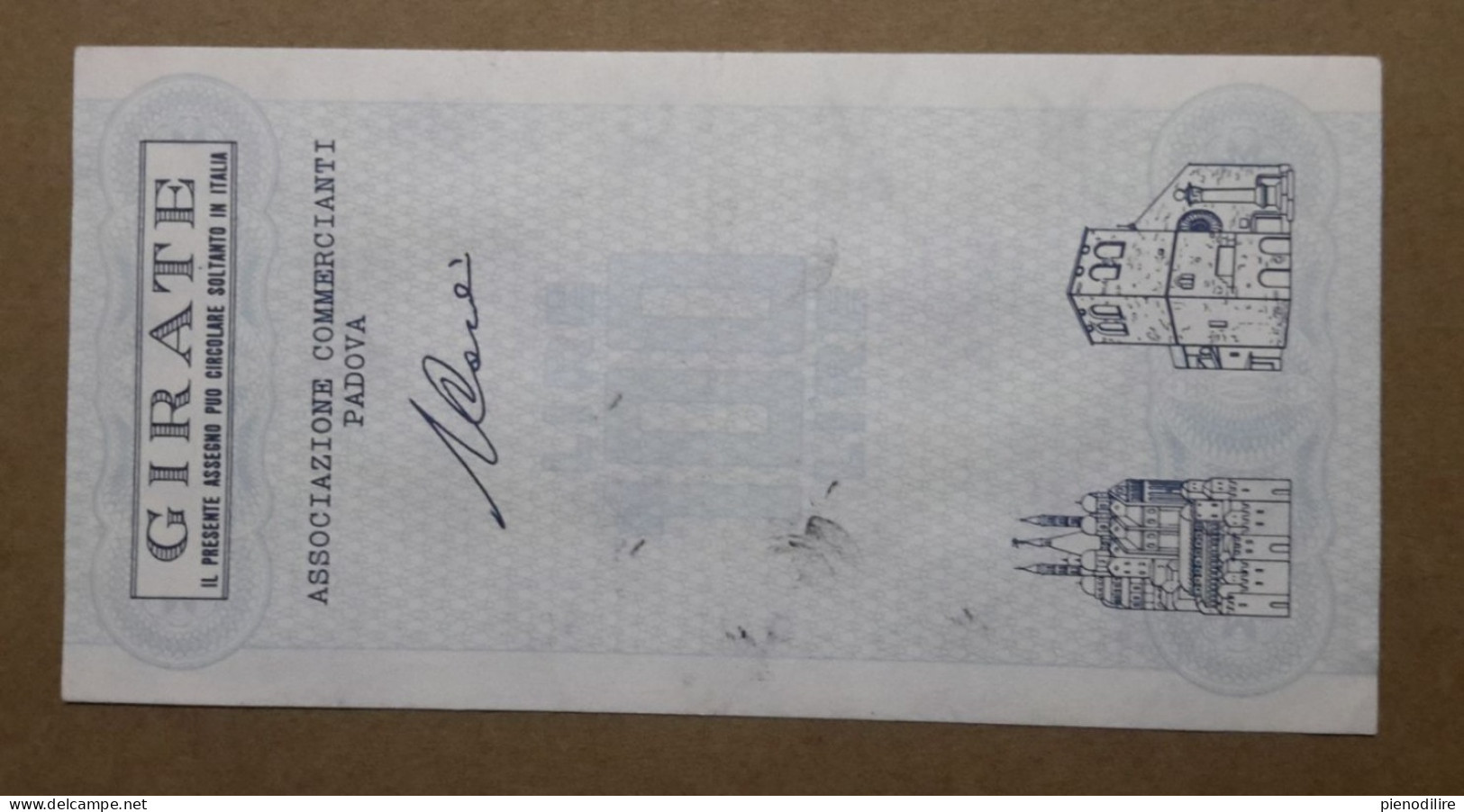 BANCA ANTONIANA DI PADOVA E TRIESTE, 100 Lire 16.05.1977 ASSOCIAZIONECOMMERCIANTI PADOVA (A1.70) - [10] Checks And Mini-checks