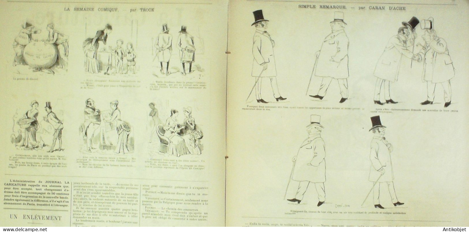 La Caricature 1885 N°274 High-Life's Carême Draner Caran D'Ache Prince Zilah Clarétie Robida - Revistas - Antes 1900