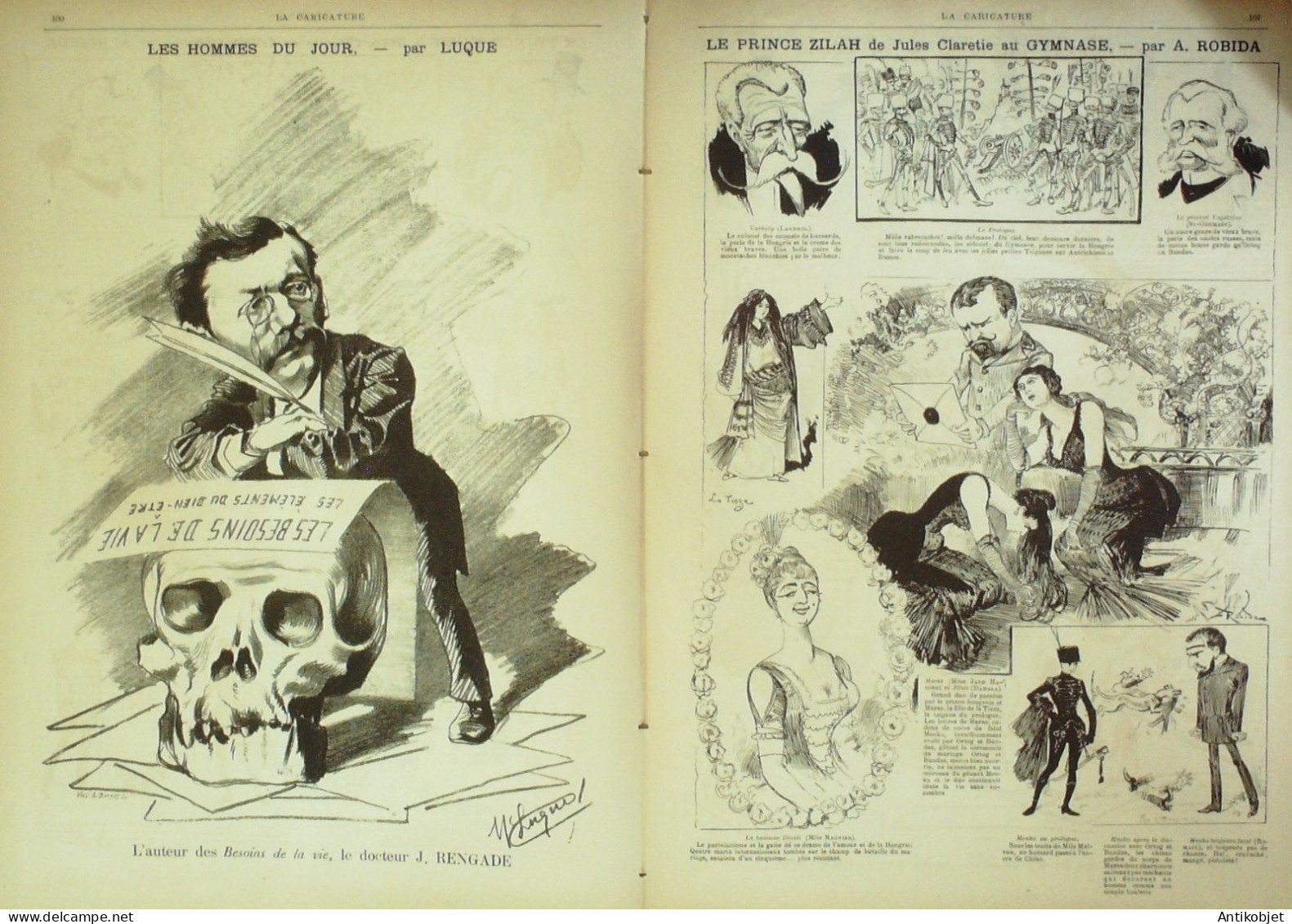 La Caricature 1885 N°274 High-Life's Carême Draner Caran D'Ache Prince Zilah Clarétie Robida - Revistas - Antes 1900