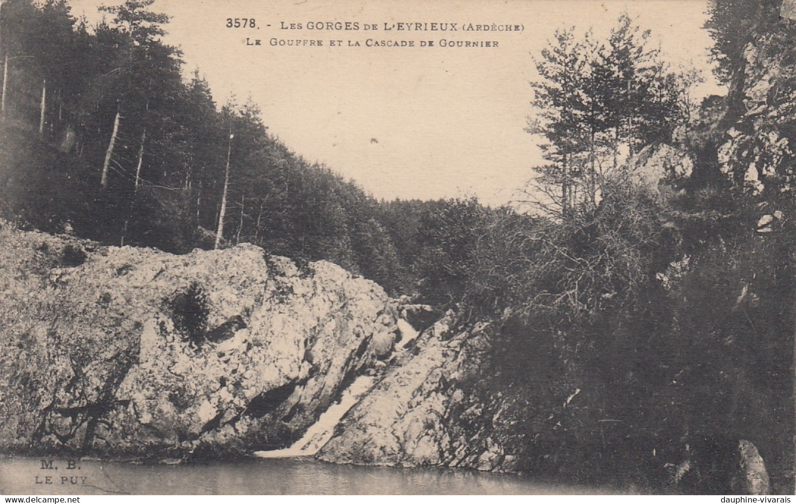 CP  VALLEE DE L'EYRIEUX ARDECHE 07  - LE GOUFFRE ET LA CASCADE DE GOURNIER - Andere & Zonder Classificatie