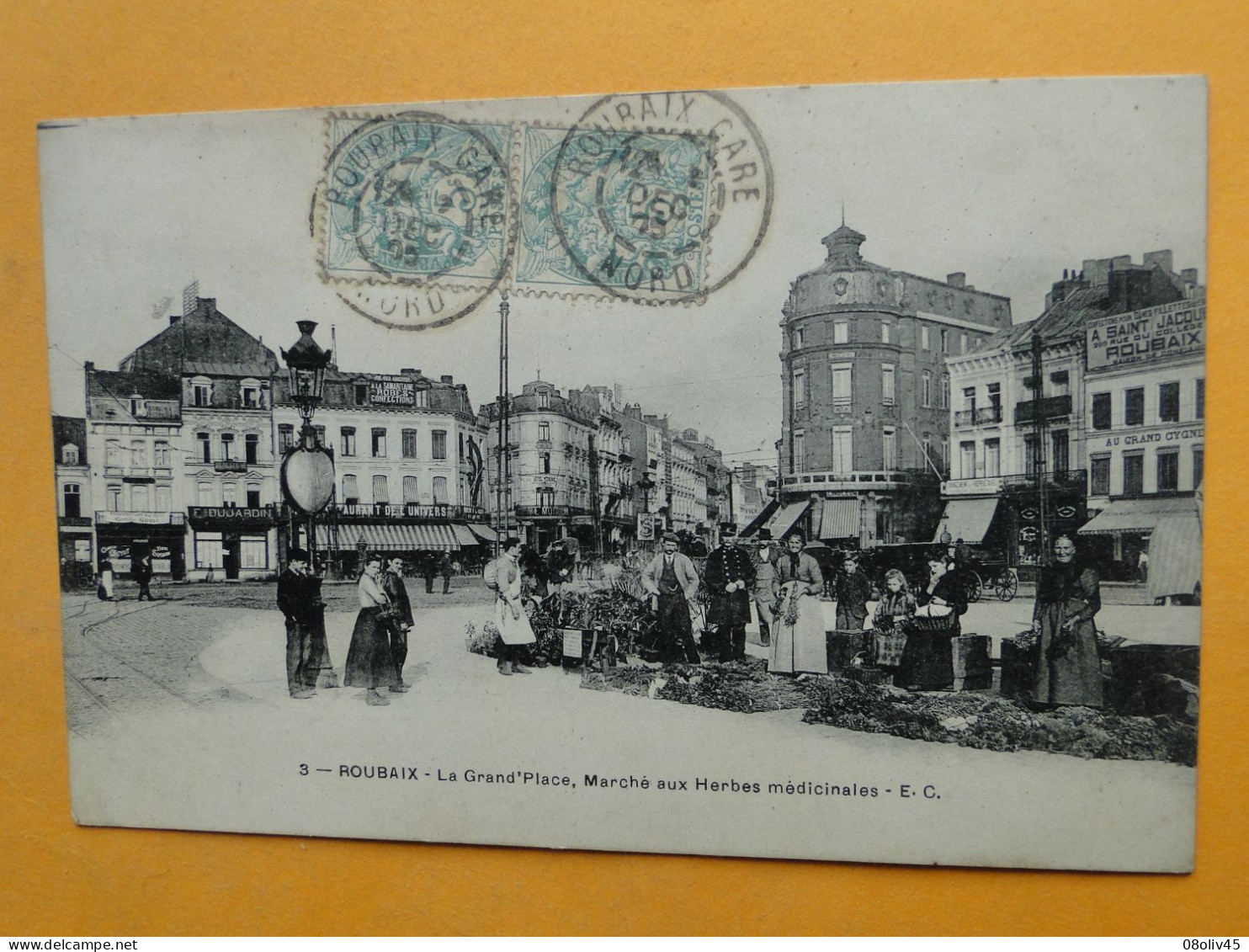 ROUBAIX -- Marché Aux Herbes Médicinales Sur La Grand'Place - Cpa 1905 - BELLE ANIMATION - Roubaix