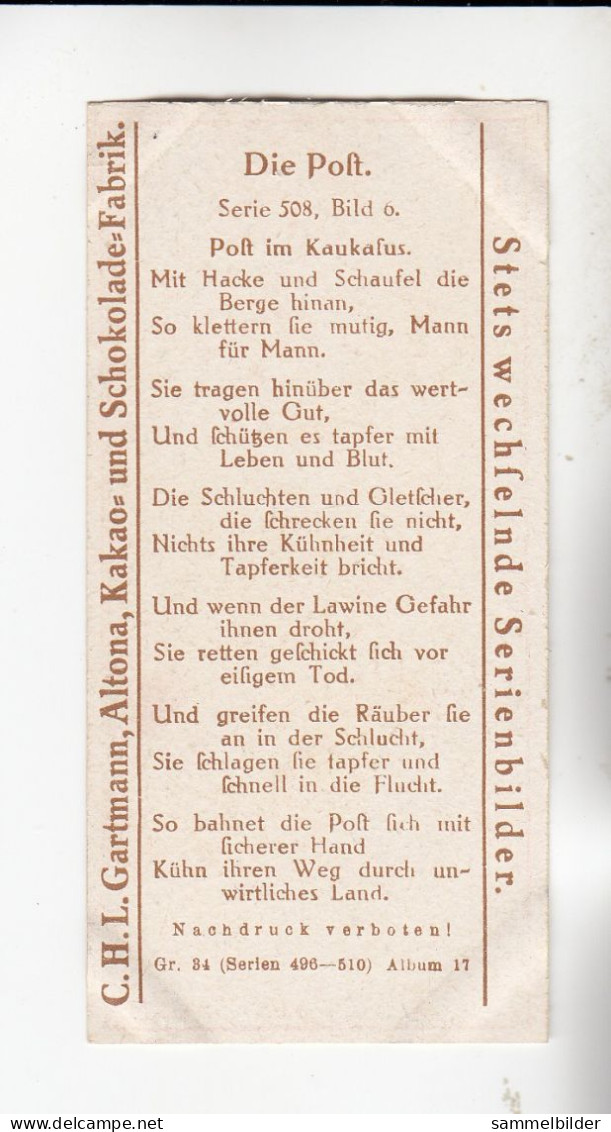 Gartmann Die Post  Post Im Kaukasus     Serie 508 #6 Von 1917 - Sonstige & Ohne Zuordnung