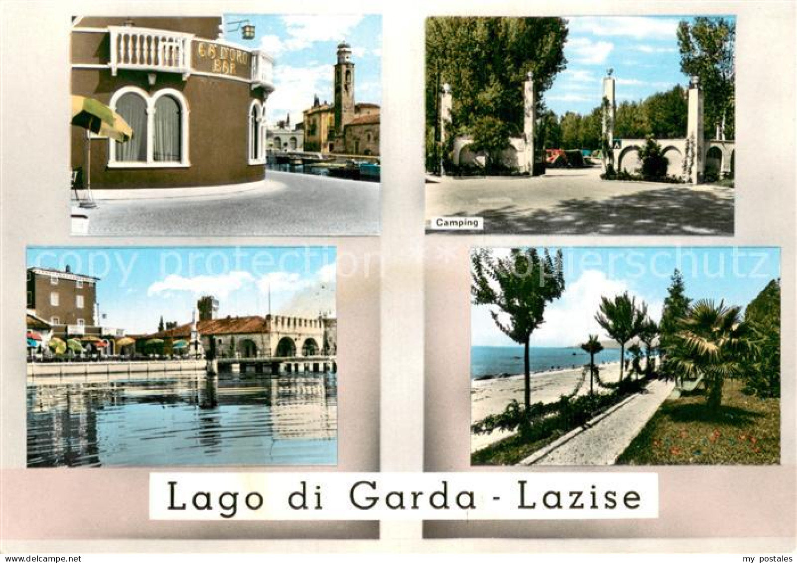 73778615 Lazise Lago Di Garda Bar Camping Strand Promenade Ansicht Vom See Aus L - Sonstige & Ohne Zuordnung