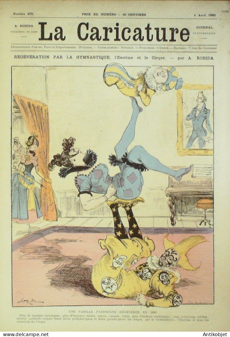 La Caricature 1885 N°275 La Gymnatique Cirque Escrime Robida Caran D'Ache Draner - Magazines - Before 1900