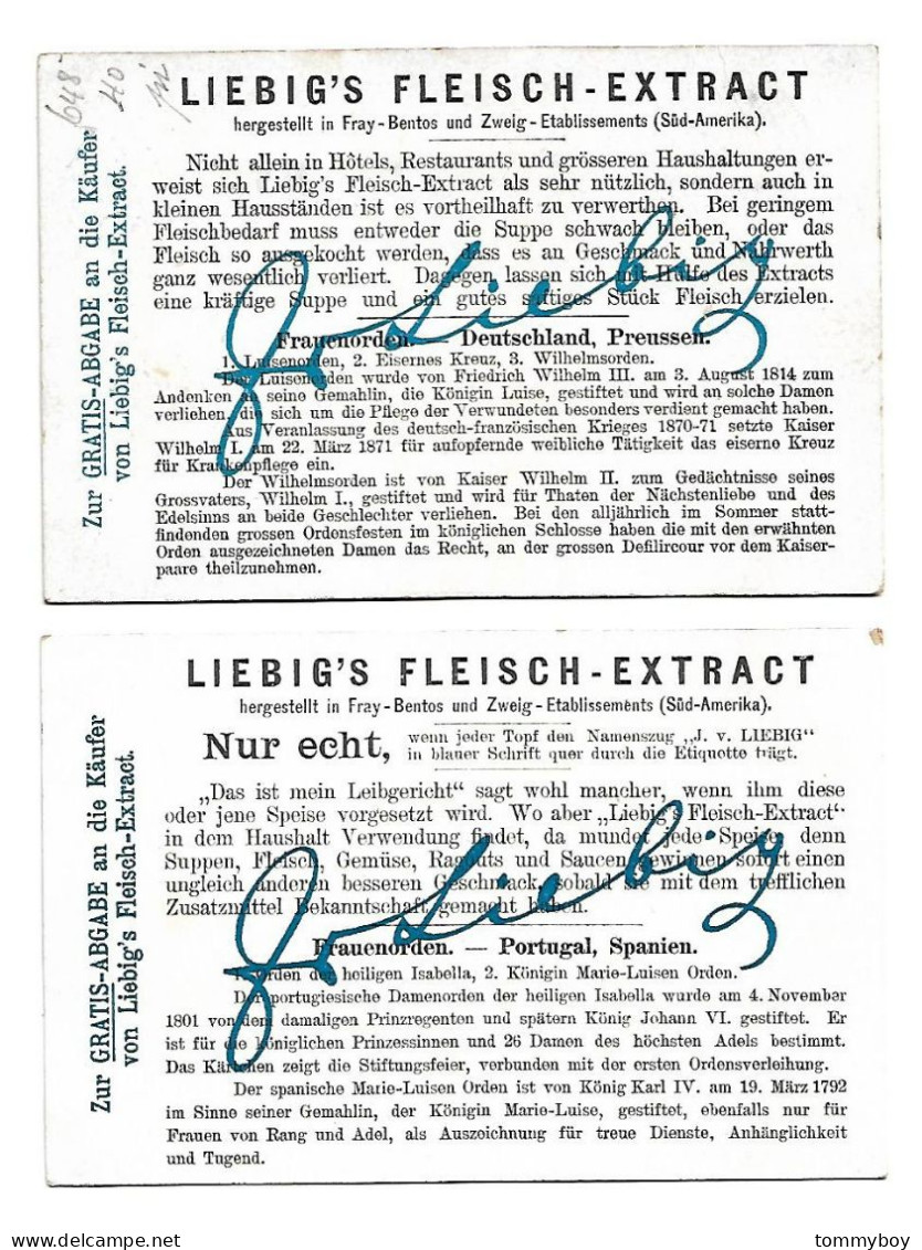 S 831, Liebig 6 Cards, Frauenorden (Germanà (ref B22) - Liebig