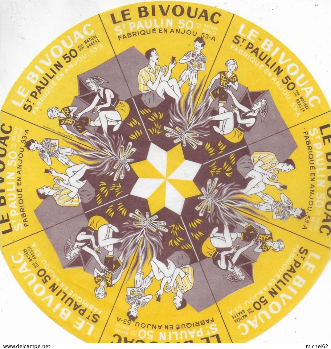 ETIQUETTE  DE  FROMAGE Neuve     SAINT PAULIN  Le Bivouac Anjou 50 % - Cheese