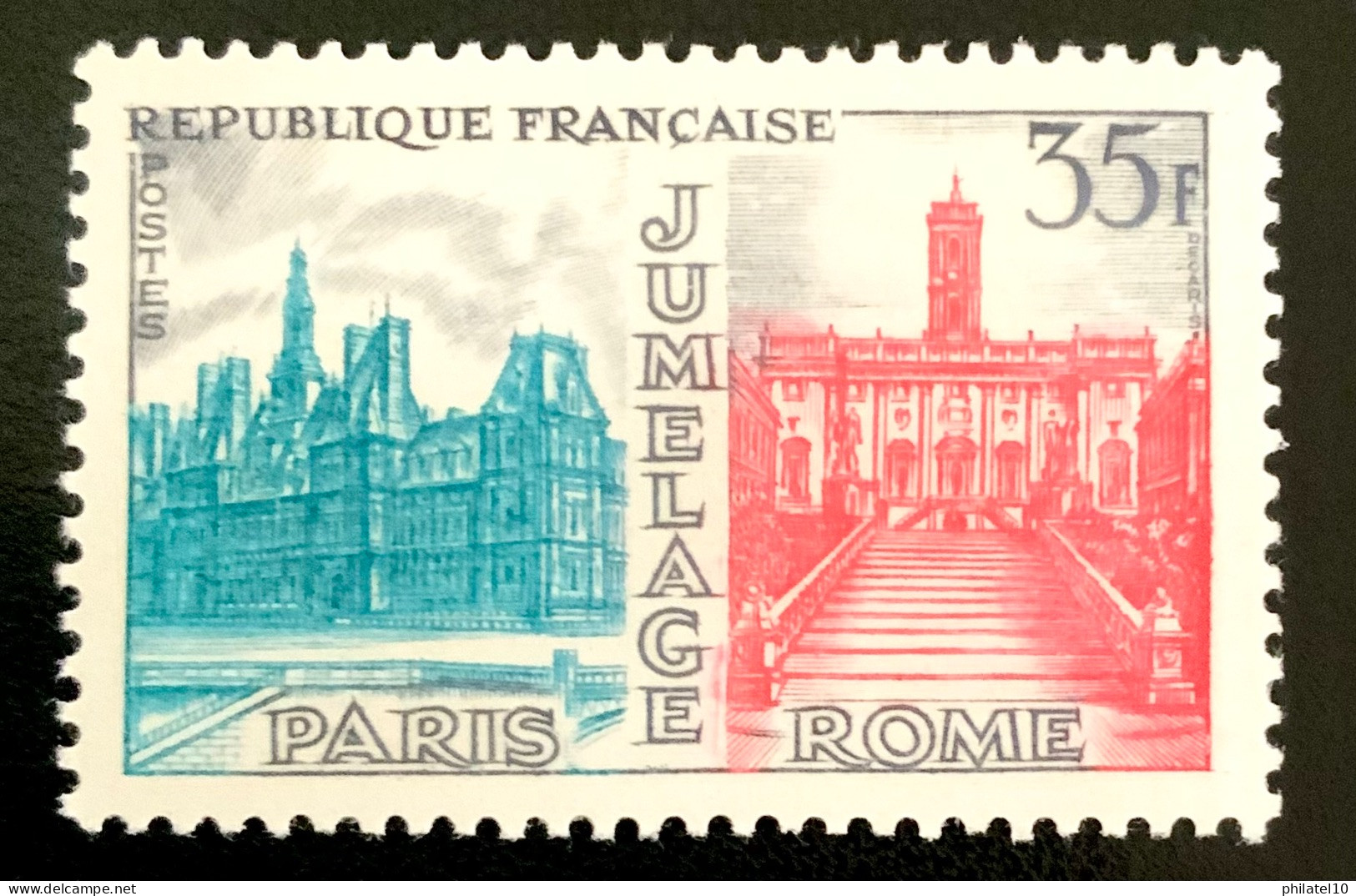 1958 FRANCE N 1176 JUMELAGE PARIS ROME - NEUF** - Ongebruikt