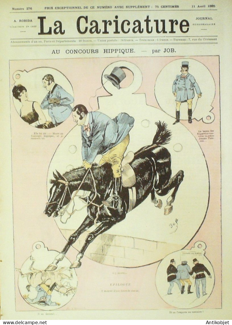 La Caricature 1885 N°276 Concours Hippique Voitures Job Barret - Riviste - Ante 1900