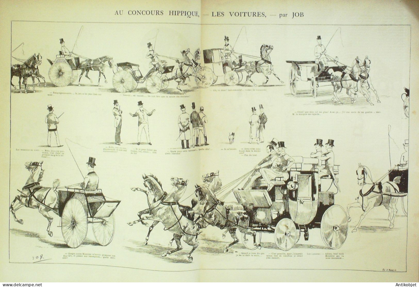 La Caricature 1885 N°276 Concours Hippique Voitures Job Barret - Revues Anciennes - Avant 1900