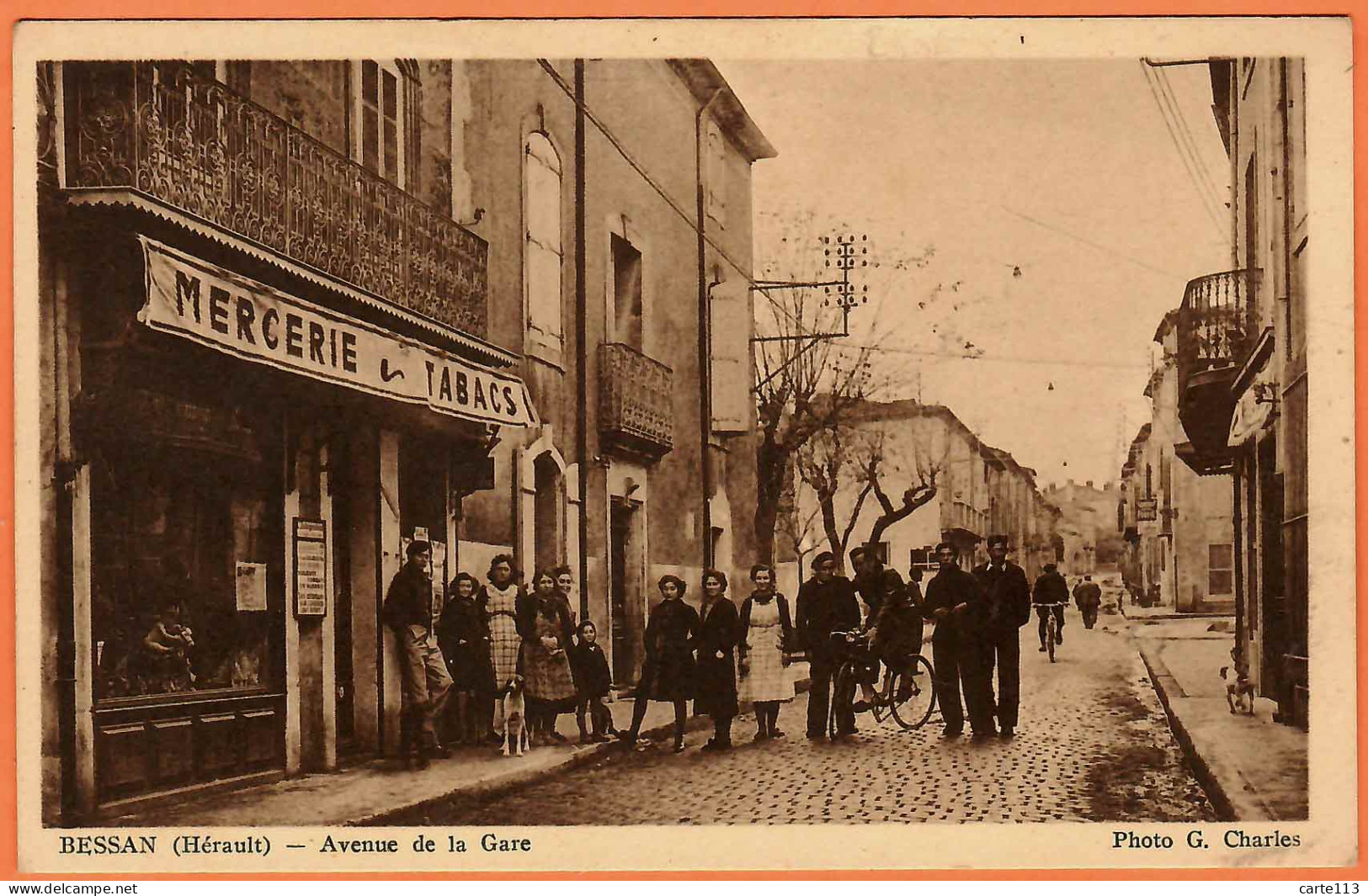 34 - B35148CPA - BESSAN - Avenue De La Gare - Mercerie Tabac - Très Bon état - HERAULT - Other & Unclassified