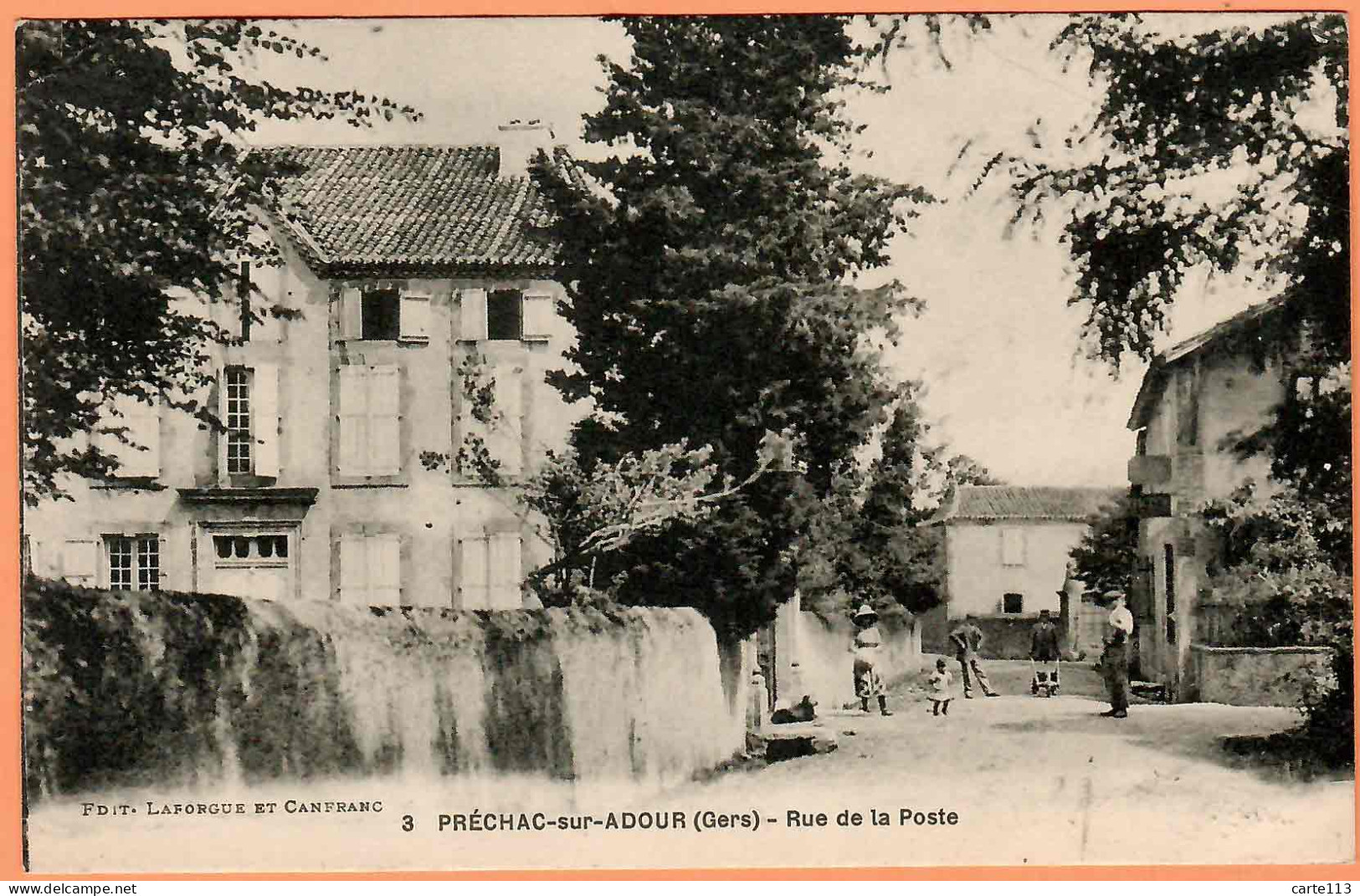 32 - B35149CPA - PRECHAC SUR ADOUR - Rue De La Poste - Hotel épicerie Du GERS - Très Bon état - GERS - Autres & Non Classés