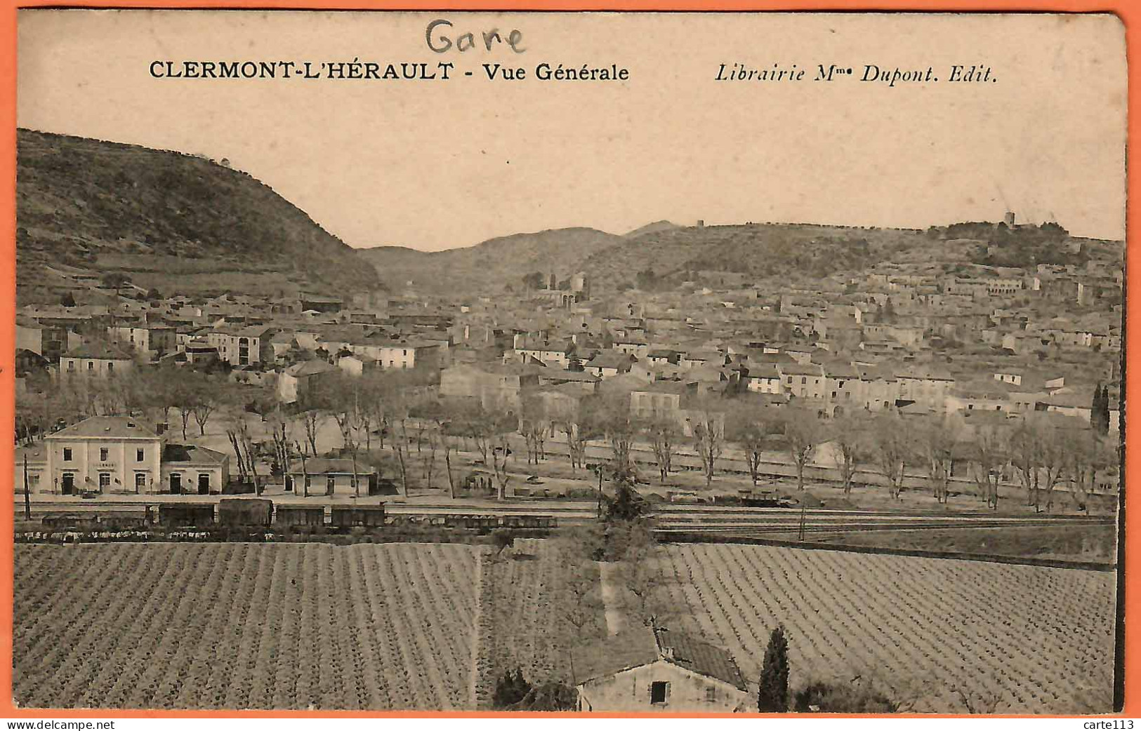 34 - B35146CPA - CLERMONT L'HERAULT - Vue Generale. GARE - Très Bon état - HERAULT - Clermont L'Hérault