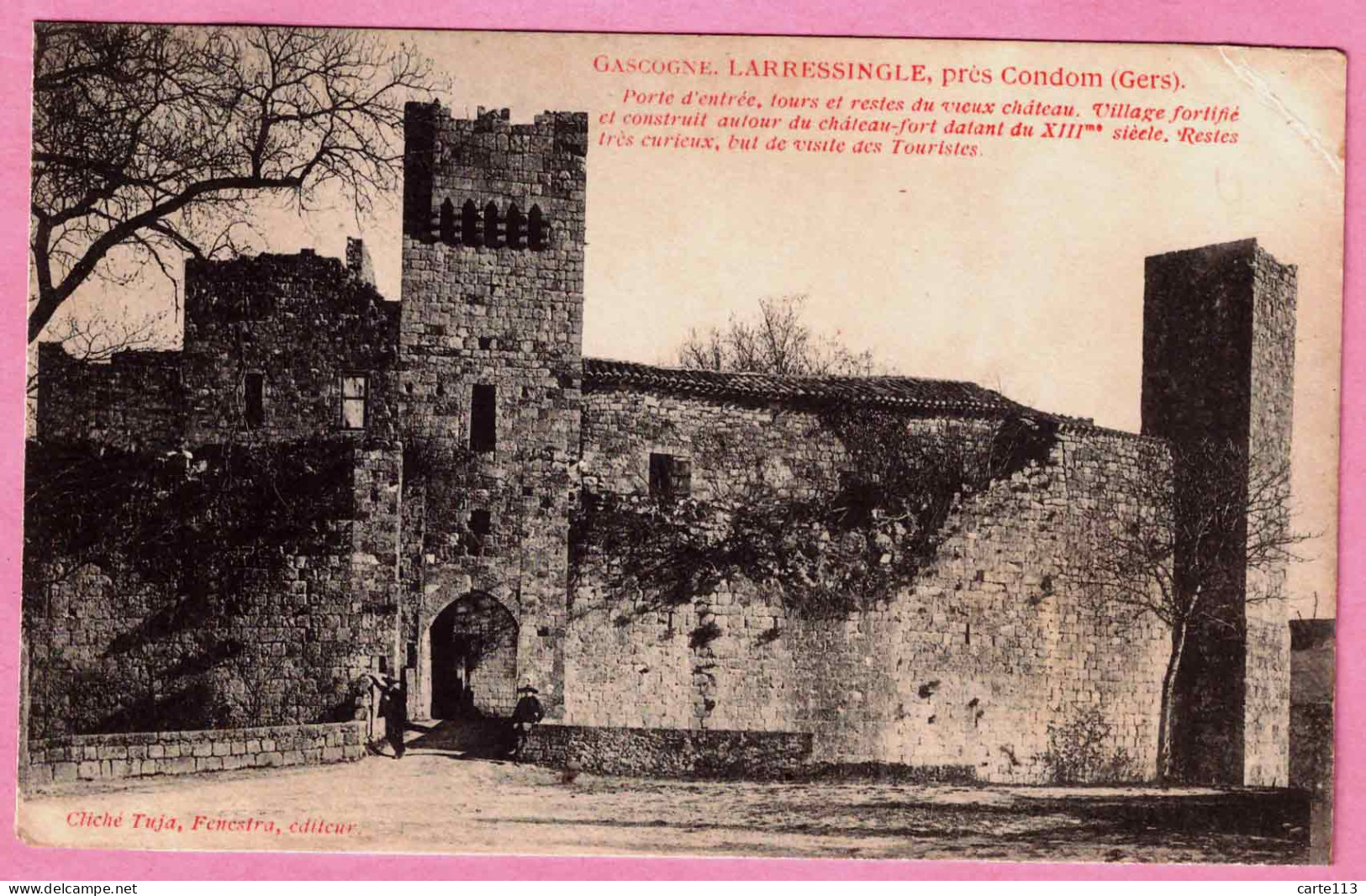 32 - B35135CPA - LARRESSINGLE - CONDOM - Porte D'entrée, Tours Et Restes Du Vieux Château - Bon état - GERS - Andere & Zonder Classificatie