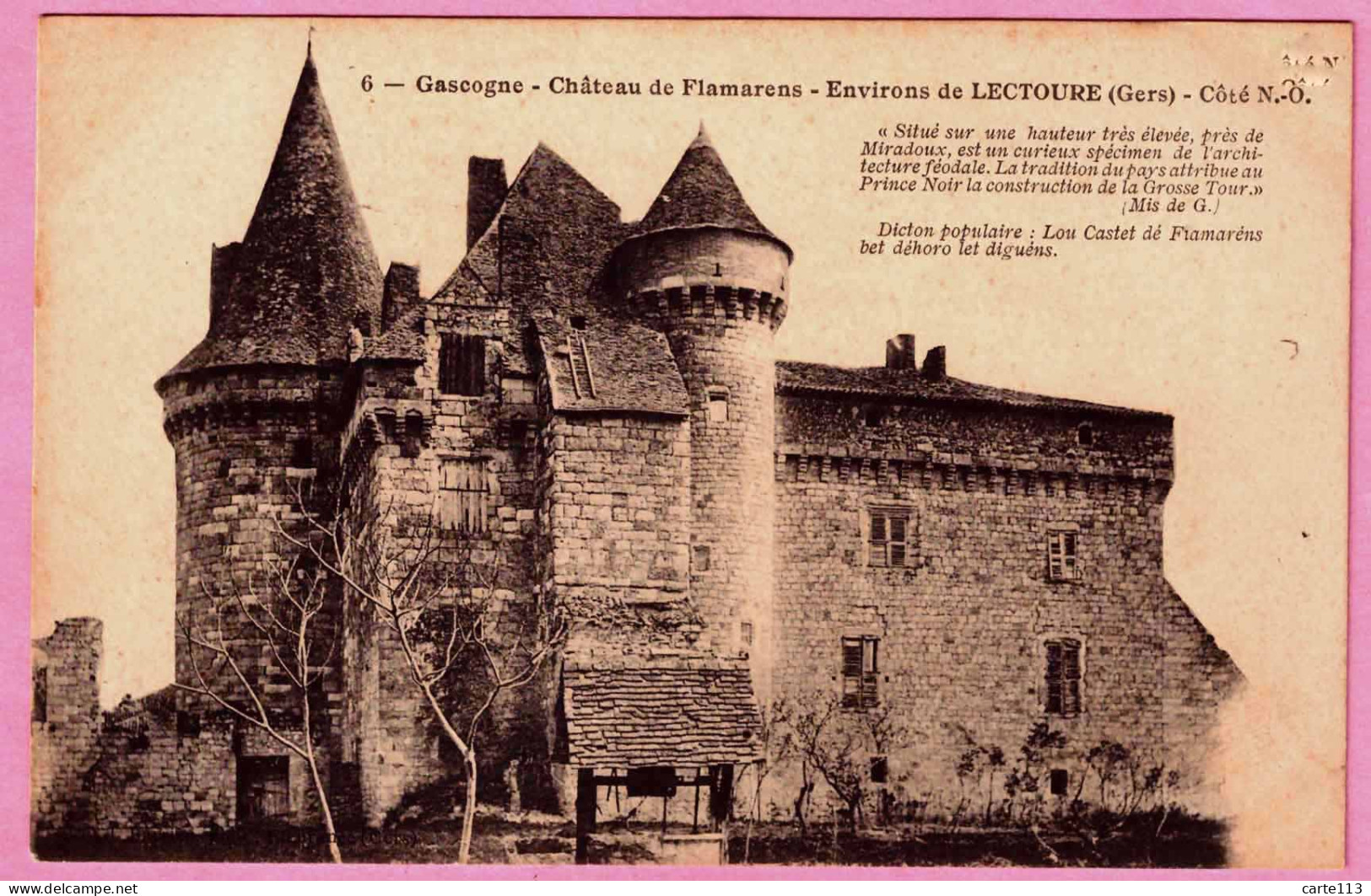 32 - B35131CPA - FLAMARENS - Château Cote N.O. - Carte Pionniere, Precurseur - Parfait état - GERS - Altri & Non Classificati