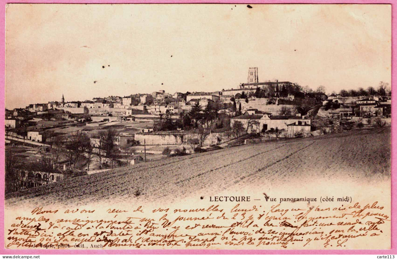 32 - B35127CPA - LECTOURE - Vue Panoramique Coté Midi - Carte Pionnier, Precurseur - Très Bon état - GERS - Lectoure