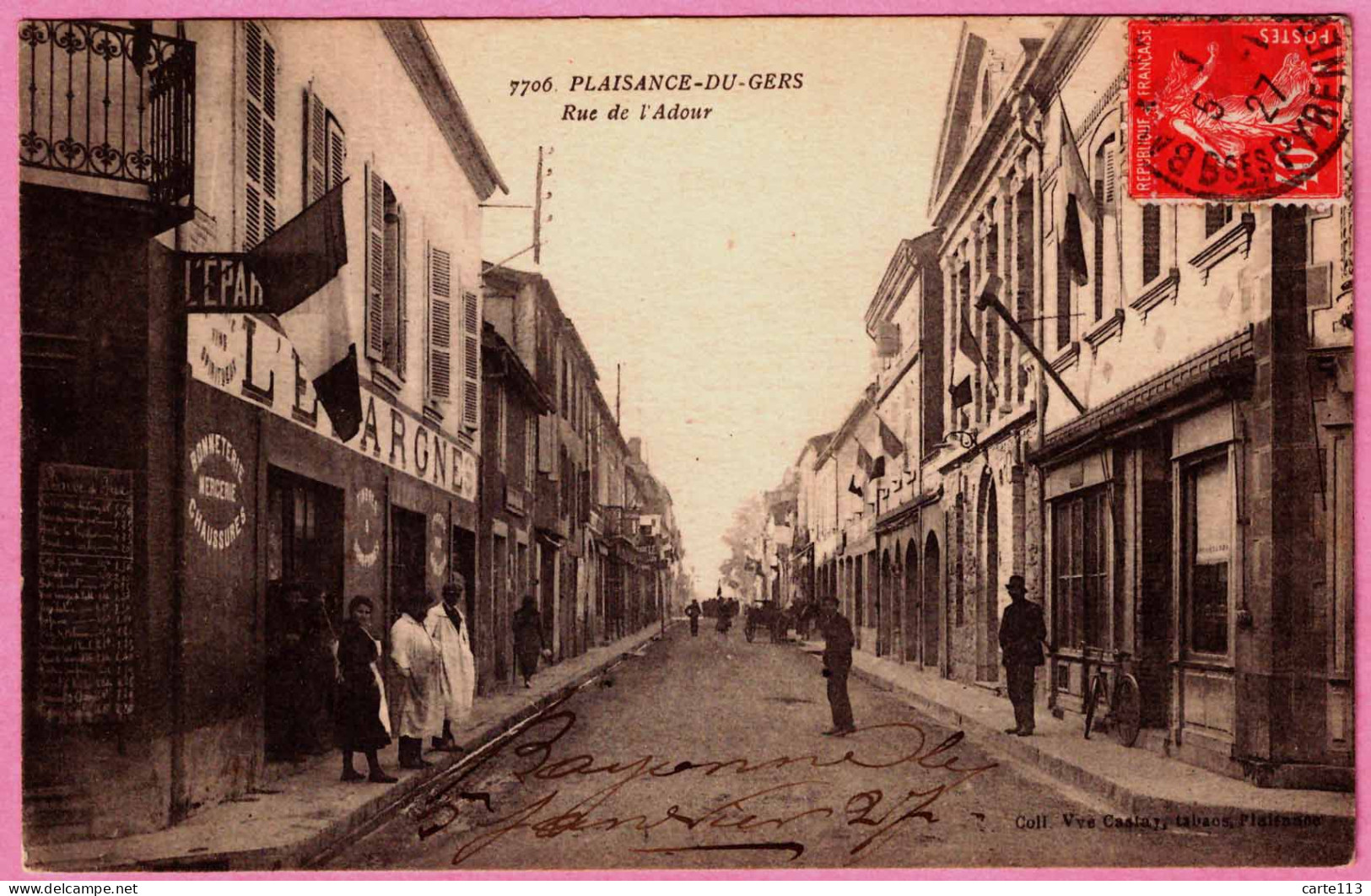 32 - B35119CPA - PLAISANCE DU GERS - Rue De L'Adour - Tabac Et Epargne - Très Bon état - GERS - Andere & Zonder Classificatie