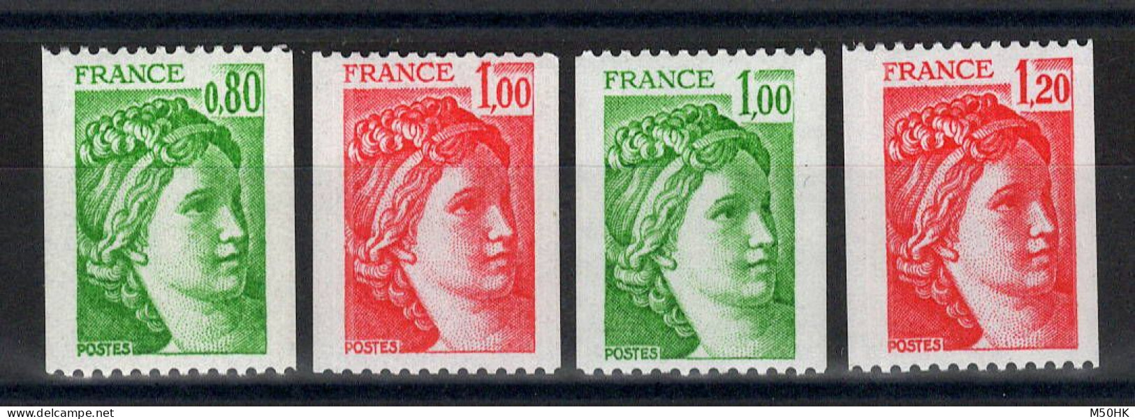 Numeros Rouges - YV 1980a / 1981a / 1981Aa / 1981Ba N** MNH Luxe , Cote 16 Euros - Unused Stamps