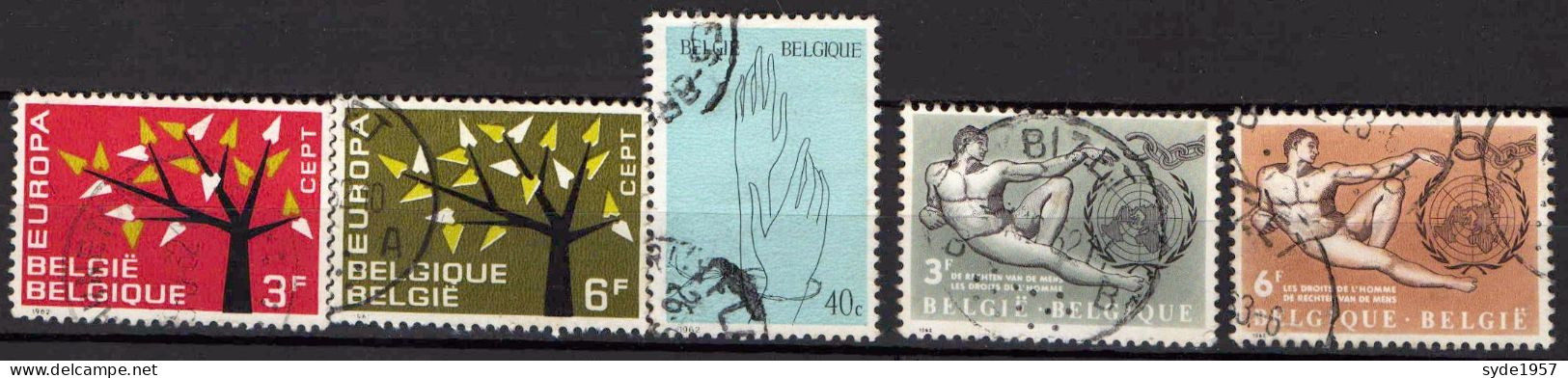 Belgique 1962 5 Timbres Oblitérés - COB1222-1223, 1224, 1231-1232 - Gebraucht