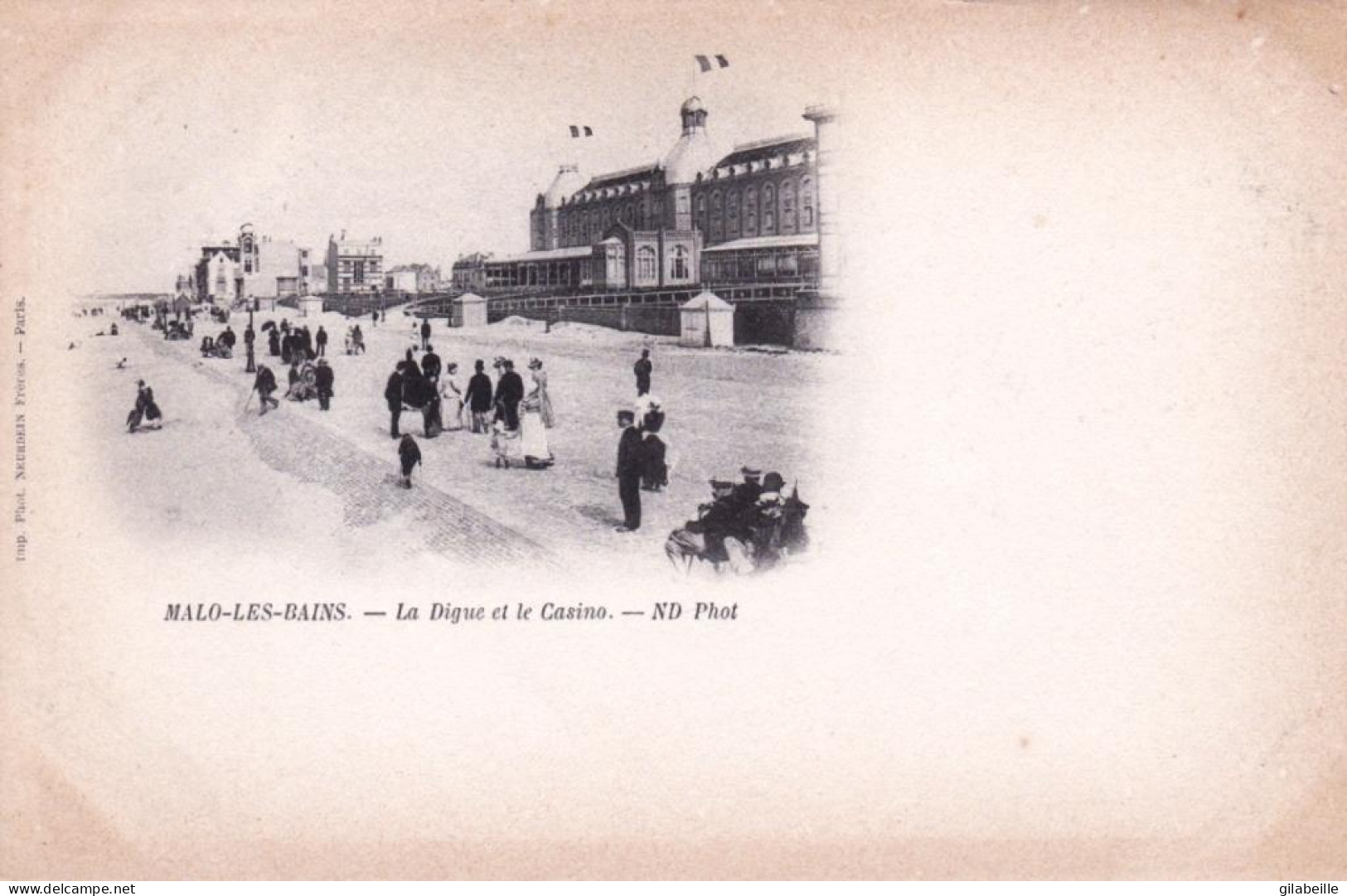 59 - MALO  Les BAINS - La Digue Et Le Casino - Malo Les Bains