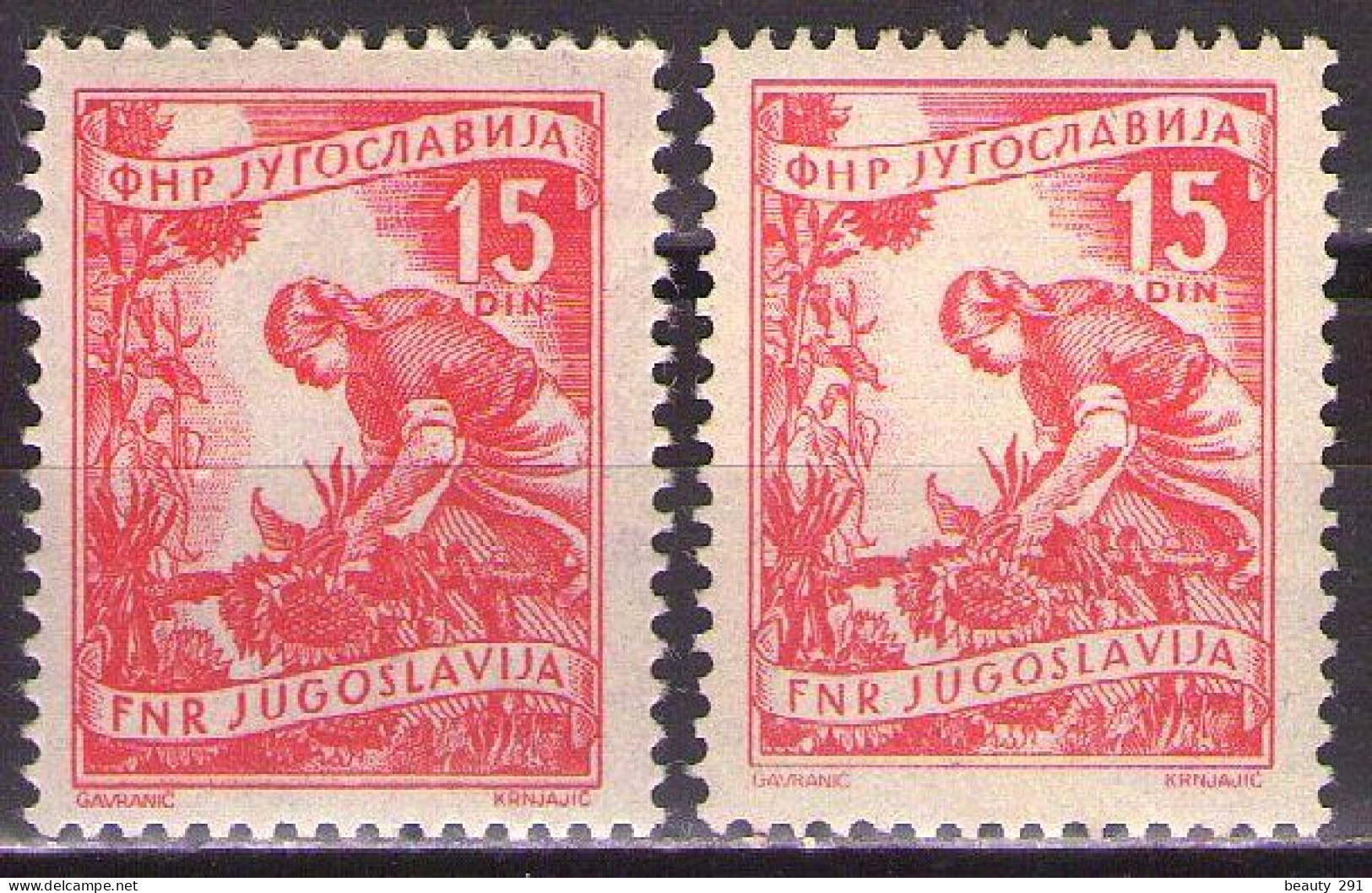 Yugoslavia 1953 - Definitive-Economy - Mi 723 I,II - MNH**VF - Nuovi