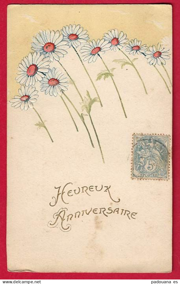 AD886 FANTAISIES FLEURS MARGUERITES CARTE GAUFREE - Bloemen