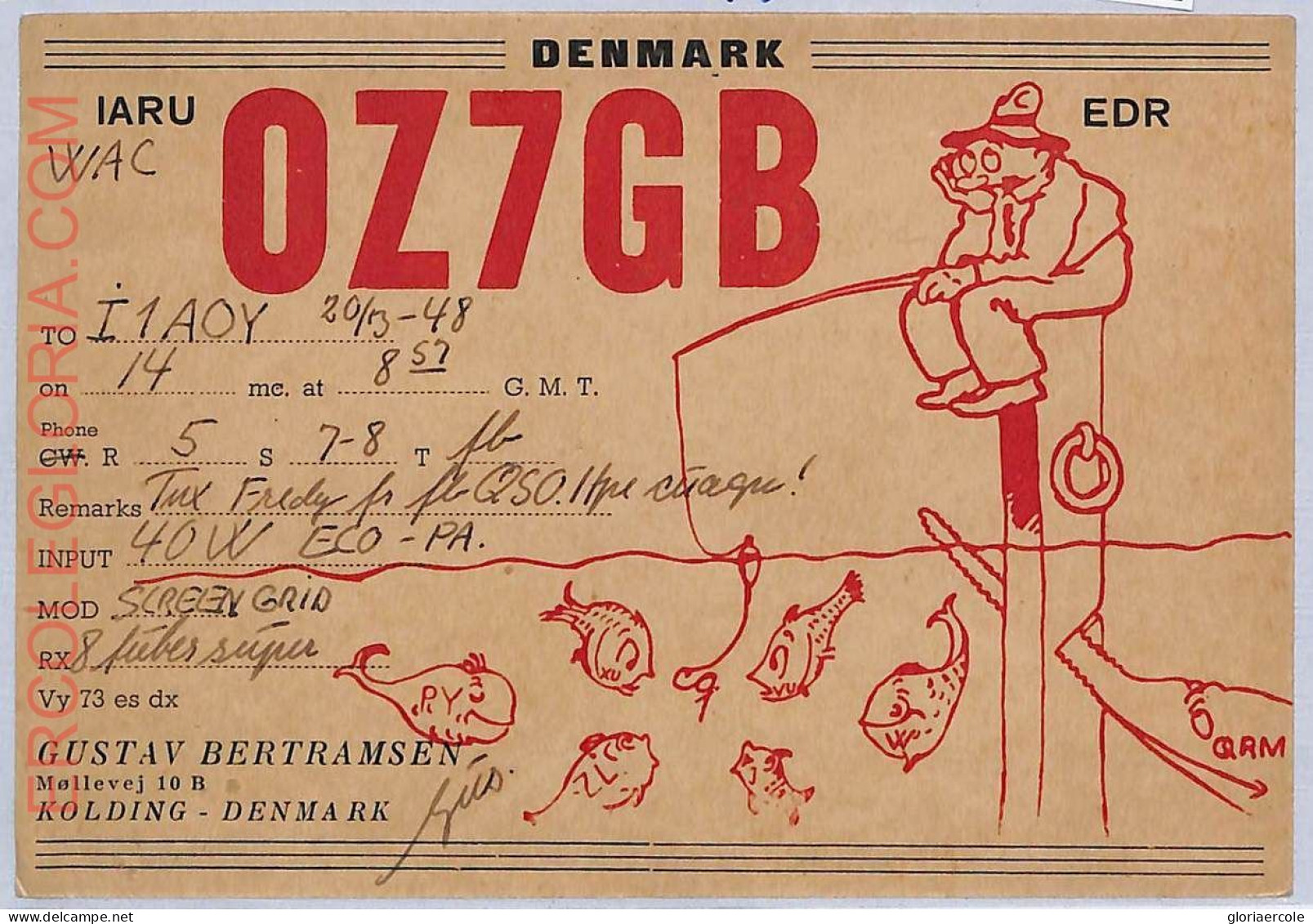 Ad9012 - DENMARK - RADIO FREQUENCY CARD -  1948 - Radio