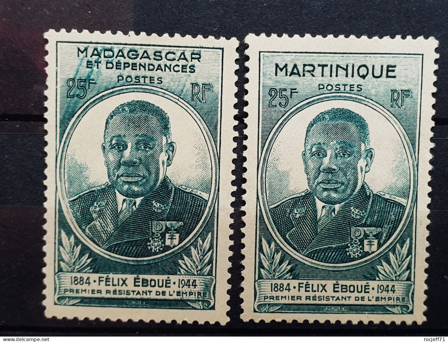 04 - 23 - Madagascar - Félix Eboué N°299 (*) - Variété Défaut D'essuyage En Haut + Normal Pour Comparaison - Ongebruikt