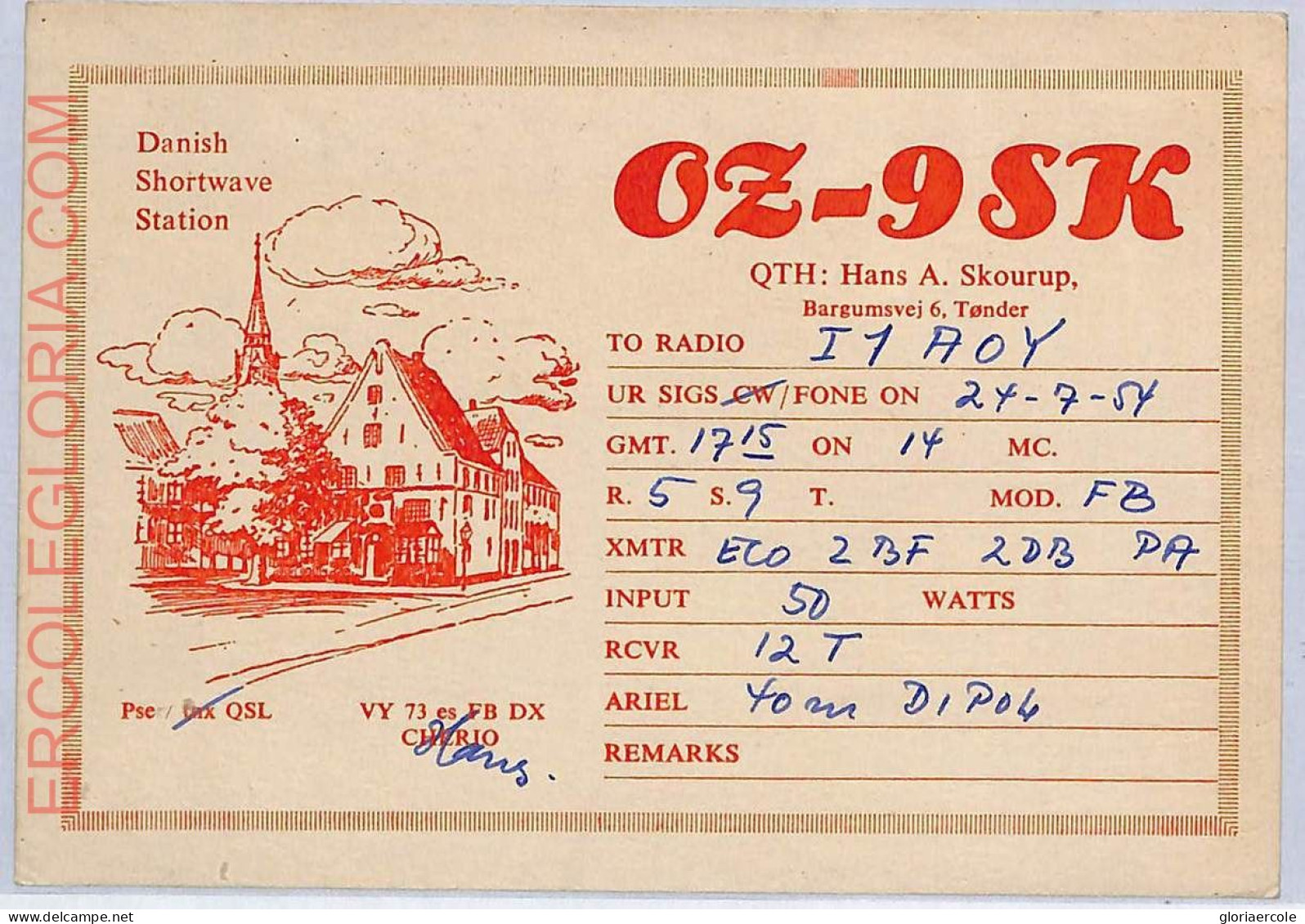Ad9013 - DENMARK - RADIO FREQUENCY CARD -  1954 - Radio