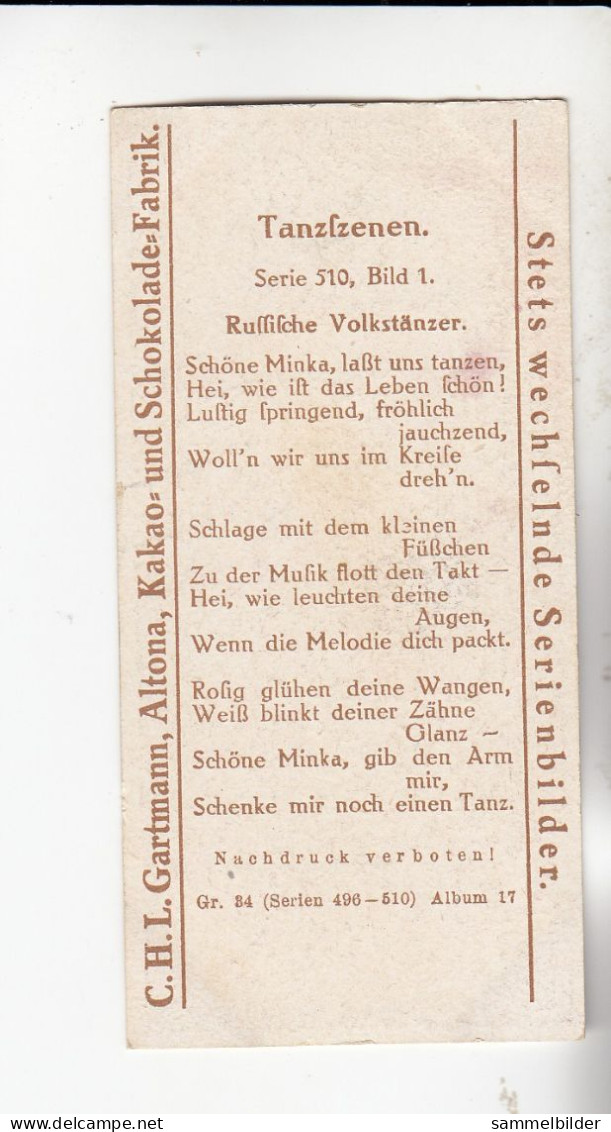 Gartmann Tanzszenen  Russische Volkstänzer     Serie 510 #1 Von 1917 - Andere & Zonder Classificatie