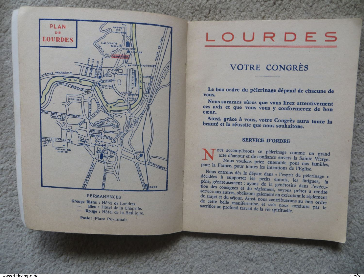 LOURDES - LIVRE DU Congrès De La Ligue Féminine D'action Catholique Française (  L F A C F ) 1938 Parfait Etat 87 Pages - Religion