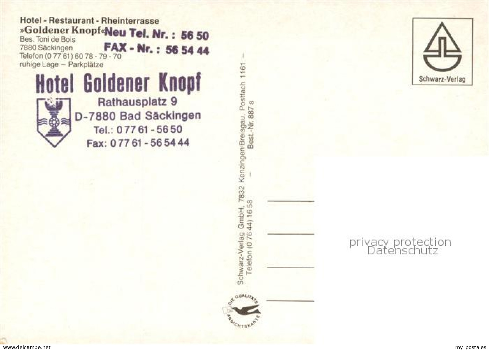 73778417 Saeckingen Bad Hotel Restaurant Goldener Knopf Saeckingen Bad - Bad Säckingen