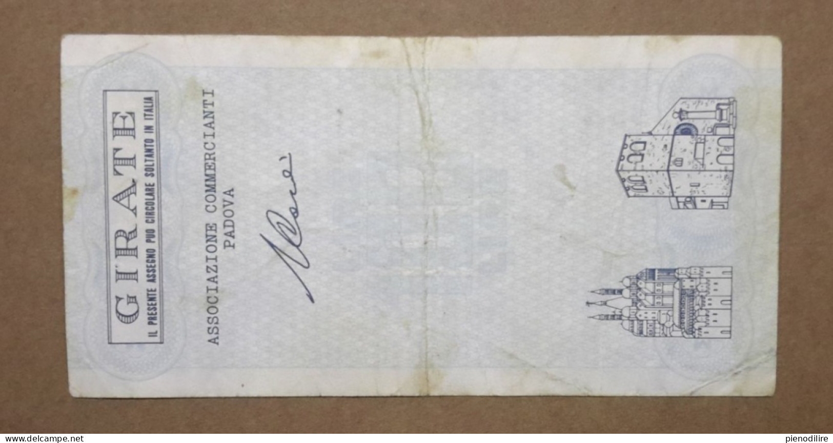 BANCA ANTONIANA DI PADOVA E TRIESTE, 100 Lire 13.06.1977 ASSOCIAZIONE COMMERCIANTI PADOVA (A1.72) - [10] Checks And Mini-checks