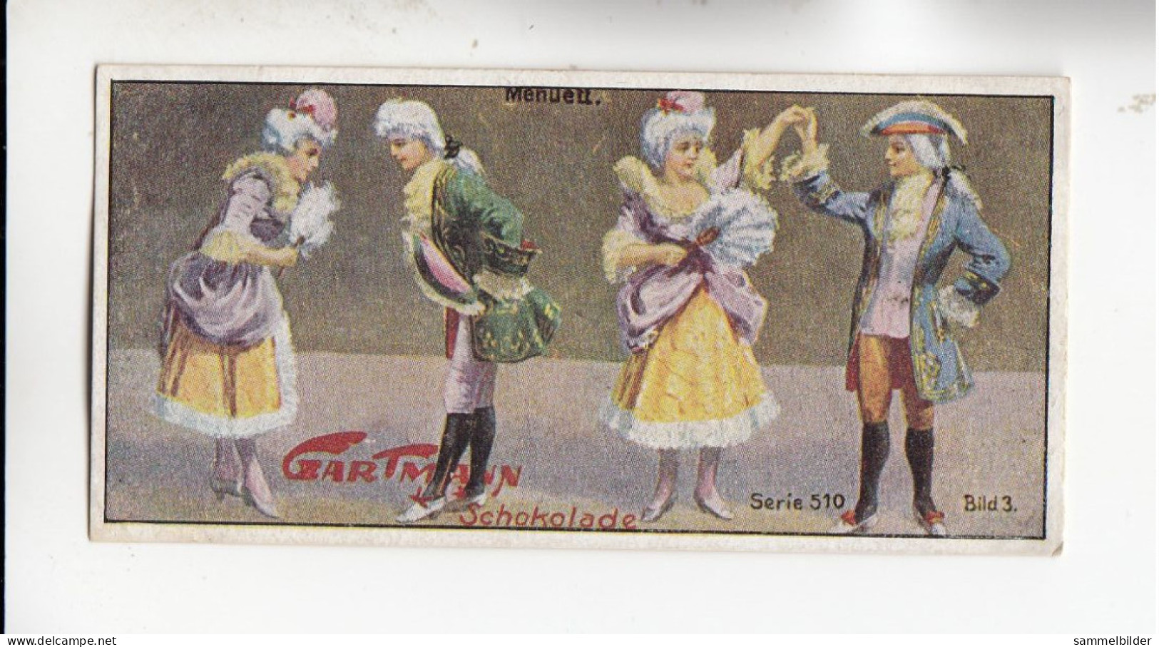 Gartmann Tanzszenen  Menuett      Serie 510 #3 Von 1917 - Autres & Non Classés